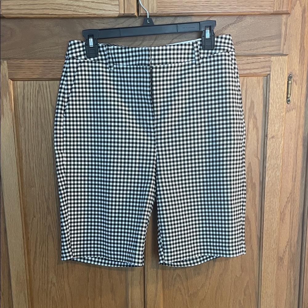 Cato Black and White Gingham Shorts